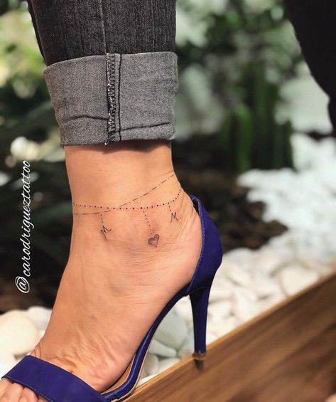 Charm Anklet Tattoo, Anklet Tattoos For Women, Charm Bracelet Tattoo, Anklet Tattoo, Charm Tattoo, Ankle Tat, Ankle Bracelet Tattoo, Ankle Tattoos For Women, Bracelet Tattoo