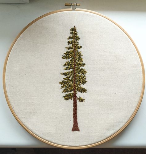 Pine tree embroidery redwood Embroidered Redwood Tree, Redwood Tree Embroidery, Evergreen Tree Embroidery, Pine Trees Embroidery, Embroidered Pine Tree, Forest Embroidery Pattern, Simple Tree Embroidery, Pine Embroidery, Cabin Embroidery