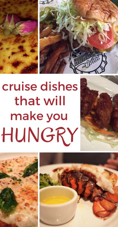 8 awesome cruise dishes that will make you SO hungry! #cruise #cruisefood #cruisedishes #food #cruising #vacation #travel #burger #lobster #pizza #wings Lobster Pizza, Carnival Valor, Pizza Wings, Carnival Cruises, Cruise Food, Quick Weekend Getaways, So Hungry, Drinking Around The World, Popular Drinks