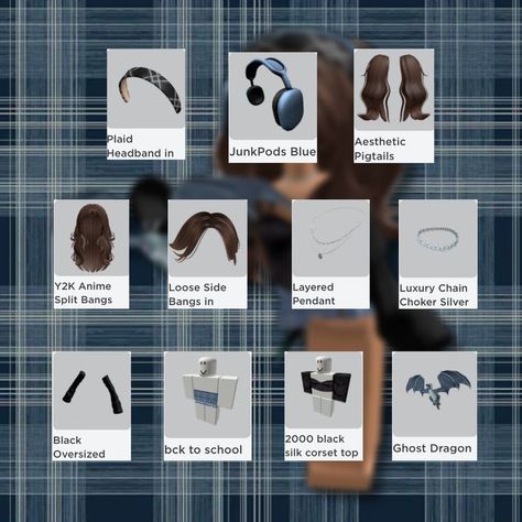 Roblox Outfits Codes Y2k Blue, Cheap Roblox Outfits Y2k, Plaid Aesthetic, Roblox Ava, Skin Roblox, Outfits Roblox, Roblox Skin, Roblox Skins, Y2k Outfit Ideas