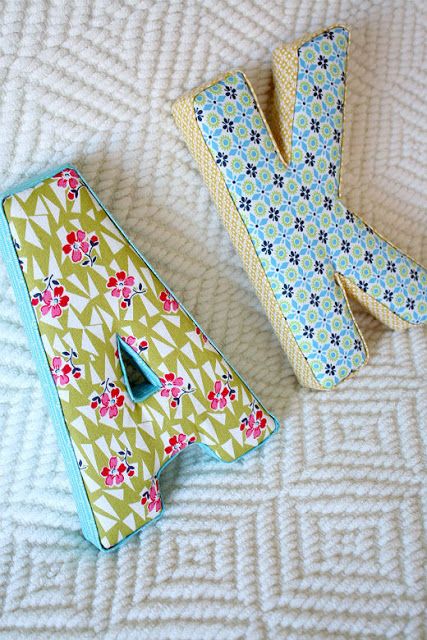 Fabric Covered Letters, Diy Bebe, Costura Diy, Fabric Letters, Papel Mache, Creation Couture, Crafty Craft, Diy Fabric, Sewing For Kids