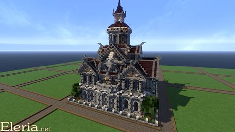 Baroque Mansion 3 Minecraft Project Baroque Mansion, Woodland Mansion, Minecraft Building Guide, Mc Ideas, Gothic Mansion, Minecraft Structures, Minecraft Modern, Minecraft Cottage, Easy Minecraft Houses