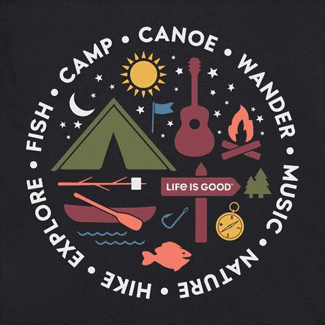 Camp T Shirts Design Ideas, Summer Camp T Shirts, Camping Shirt Ideas, Summer Fun Camp Shirt With Graphic Print, Graphic Tee With Graphic Print For Camping, Graphic Tee T-shirt For Camping, Crew Neck T-shirt With Screen Print For Camping, Camp Shirts, Camping Cotton T-shirt With Screen Print