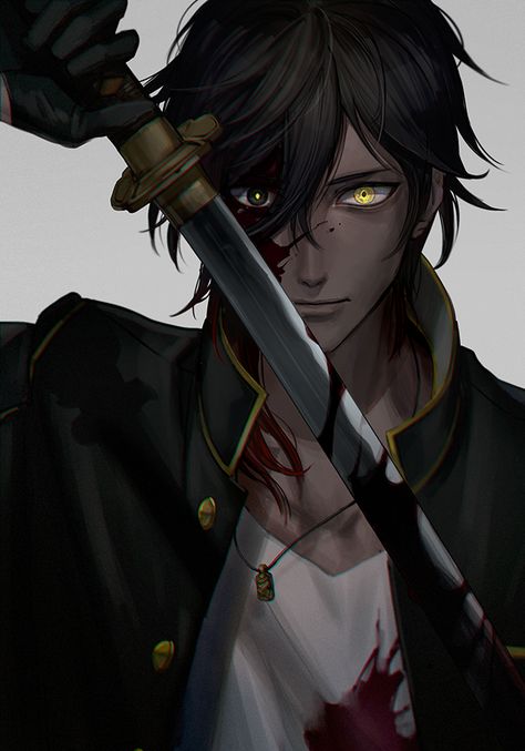 Reminds me of Moasir because of the skin color, eyes, facial expression, and blood. Arte Ninja, Samurai Anime, Anime Demon Boy, Evil Anime, Art Manga, Manga Boy, Arte Fantasy, Art Tutorial, Anime Boys