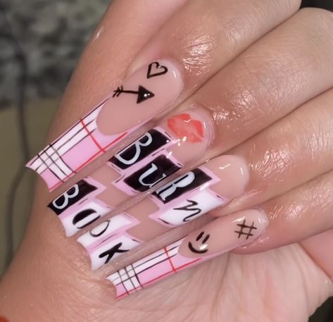 #nails Xo Nails, Fye Nails, Cartoon Nails, Fall Acrylic, Armani Hotel, Y2k Baddie, Long Acrylic Nail Designs, Nail Designs Valentines, Colored Acrylic