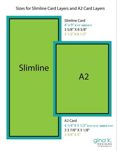 Card Sketches With Measurements, Slimline Card Ideas, Slim Cards, Slim Line Cards, Card Making Tools, Card Sketches Templates, Card Measurements, Gina K, Card Making Templates