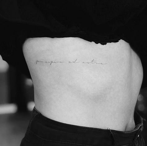 Tattoo Sentences, Latin Tattoo, Rib Tattoos For Women, Phrase Tattoos, Small Quote Tattoos, Single Needle Tattoo, Underboob Tattoo, Writing Tattoos, Text Tattoo