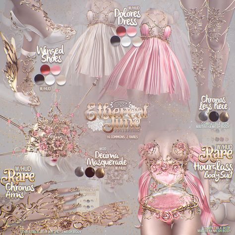 :Moon Amore: Ethereal Time Collection by PsyQueen @Moon Amore https://flic.kr/p/2h85Mki moon amore time ethereal arcade tnearcade gacha second life delicated dress virtual rv vr Second Life Cc, Ts4 Clothes, 3d Artwork, Fairy Costume, December 25, Body Suit, Second Life, Sims 4, Tulle Skirt