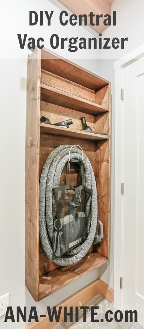 Hose Storage Ideas, Diy Locker, Central Vacuum System, Laundry Room Doors, Organizer Diy, Hose Storage, Vacuum Storage, Central Vacuum, Shop Vac