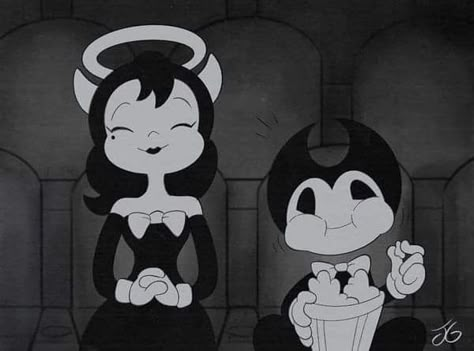 Bendy And Alice Angel Love, Alice And Bendy, Bendy And Alice Angel, Bendy X Alice, 1930s Cartoons, Cartoon Style Drawing, Alice Angel, Ink Machine, Arte Inspo