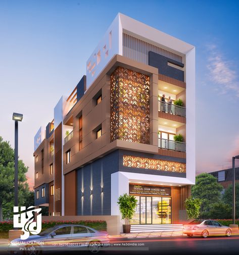 Create Realistic 3d View Of Residential Apartment Exterior, CA, USA - Modern Luxury Residential Apartment Architecture, CA, USA - 50 Marvelous Modern Facade Apartment Decor Ideas, CA, USA - High Quality Residential Apartment Visualization Night View, CA, USA - Solution For Top Residential Apartment Architecture, CA, USA - 3D Apartment Rendering & Walkthrough Services By HS3D INDIA - Front Elevation Of Apartment Design 3d Dusk Rendering, CA, USA - Realistic Rendering 2019 Of Apartment Apartments Exterior, Glass Railings, Commercial Design Exterior, Apartment Exterior, Modern Apartment Design, Facade Architecture Design, Small House Elevation Design, Office Building Architecture, Modern Architecture Building