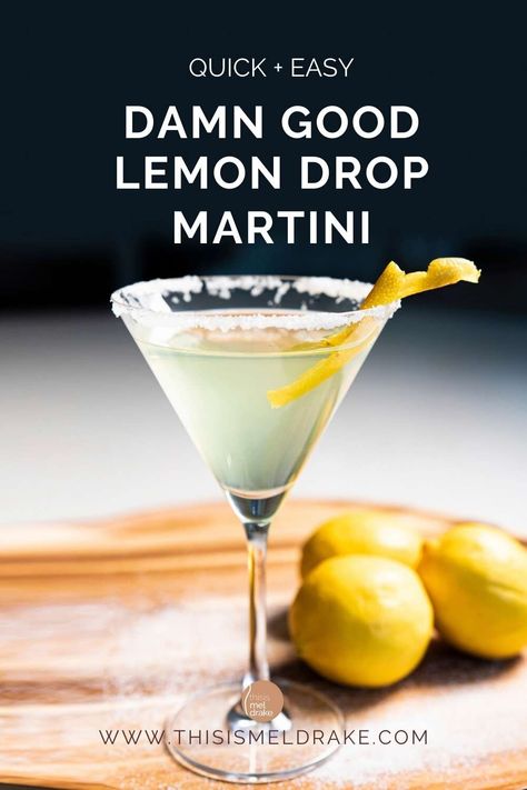 How to Make a Damn Good Lemon Drop Martini Martini Party Ideas, Vodka Drinks Recipes, Easy Martini, Vodka Recipes Easy, Best Martini, Vodka Based Cocktails, Bridal Shower Drinks, Vodka Recipes Drinks, Martini Party