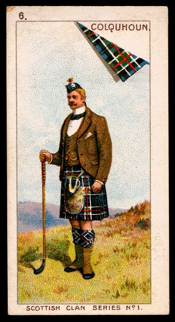 Mitchell's Cigarettes (Glasgow) - Scottish Clan Series - 1903. No6 Colquhoun | The House of Beccaria~ Clan Campbell, Campbell Tartan, Campbell Clan, Scottish Clothing, Scotland History, Scottish Ancestry, Great Scot, Scotland Forever, Family Roots