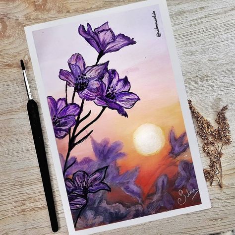 Blurry Effect, Color Drawing Art, Instagram Flowers, Watercolor Art Paintings, Beautiful Art Paintings, Canvas Painting Tutorials, Gouache Art, Abstract Art Painting Diy, Art Painting Gallery