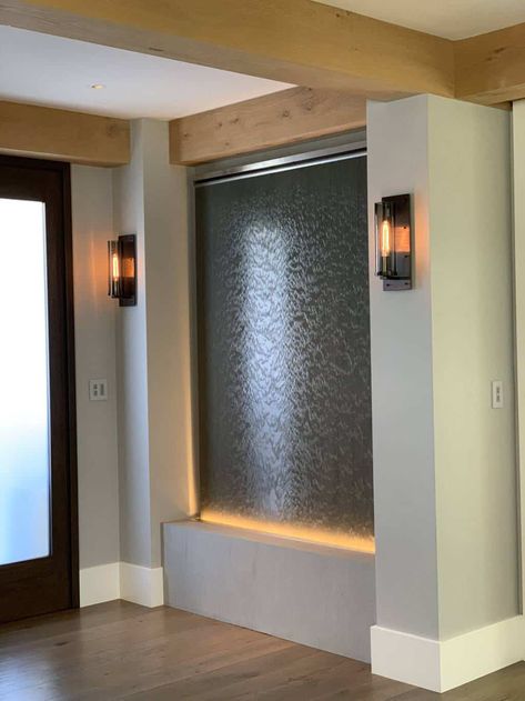 Gallery - H2O Walls Newest Ideas, Indoor Waterfall Wall, Indoor Wall Fountains, Water Wall Fountain, Custom Water Feature, Glass Waterfall, Indoor Water Features, Water Feature Wall, Indoor Waterfall