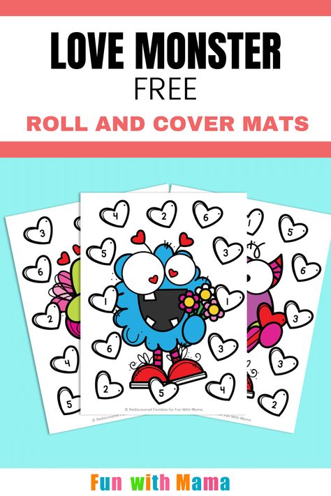 Read “The Love Monster and the Perfect Present” and enjoy some Valentine play activities. Includes Love Monster roll and cover play mats to help practice number recognition. Get your FREE printable. Roll And Cover Valentines Game, Love Monster Activities Preschool, Love Monster Activities, Valentine Kindergarten, Valentines Kindergarten, Prek Lessons, Abc Matching, Valentines Preschool, Valentines Activity