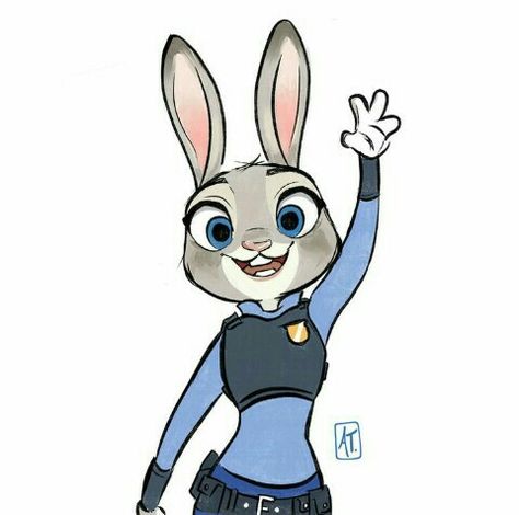 Disney Characters Zootopia, Zootopia Characters, Easy Disney Drawings, Disney Character Art, Zootopia Art, Disney Zootopia, Bunny Drawing, Judy Hopps, Cute Paintings