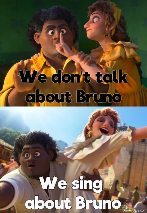 We Dont Talk About Bruno, Disney Song Lyrics, We Don't Talk About Bruno, Disney Lyrics, Dont Talk, Disney Encanto, Great Memes, Disney Songs, We Dont Talk