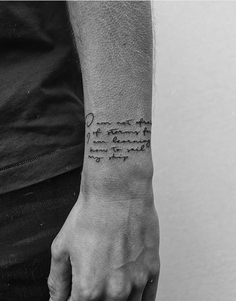 James’s new tattoo- I am not afraid of storms for I am learning how to sail my ship I Am The Storm Tattoo, Sound Wave Tattoo, I Am Not Afraid Of Storms, Storm Tattoo, Dancing Pose, Steampunk Tattoo, Storm Quotes, I Am Not Afraid, Elements Tattoo