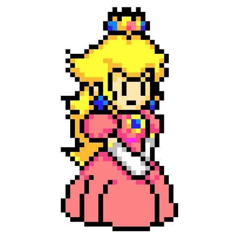 Princess Peach pixel art > Mario > Nintendo sprite |  pixel.art.dreaming Pixel Princess Peach, Princess Peach Pixel Art, Peach Pixel Art, Princess Peach And Mario, Pixel Art Mario, Graphic Moodboard, Super Mario Peach, Pixel Illustration, Peach Tattoo