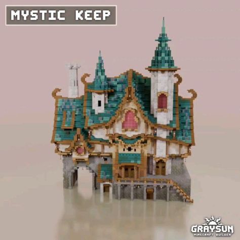 Graysun | Minecraft Builds | 🏡 Fantasy House - Minecraft 👉Download available on Patreon Minecraft fantasy house. Perfect survival mega base! You can download this... | Instagram Minecraft Fantasy Starter House, Whimsical Minecraft House, Minecraft Fantasy Builds, Minecraft Fantasy House, Mega Base, Minecraft Download, Fantasy Concept, Minecraft Builds, Minecraft Art