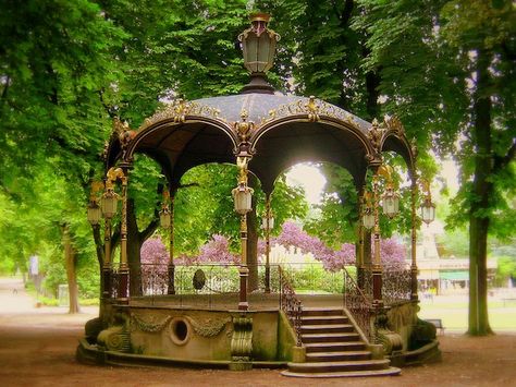 Bandstand, Pépinière Park, Nancy © French Moments Nancy France, Gazebo Plans, Gazebo Pergola, Garden Gazebo, Patio Gazebo, Pergola Designs, Garden Structures, A Park, Outdoor Rooms