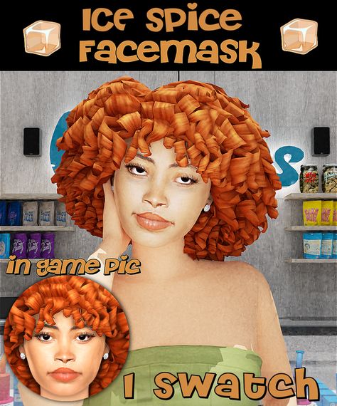 Ice Spice Facemask | CutiePoeGirl on Patreon Sims 4 Ice Spice Cc, Ice Spice Sims 4 Cc, Ice Spice Sims 4, Sims 4 Ice Spice, Sims 4 Facemask, Sims 4 Cc Ice Spice Hair, Urban Makeup, Ice And Spice, Sims 4 Cc Makeup