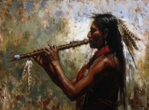 Detail – The Signature Gallery Native American Prayers, Wooden Flute, Native American Music, Native American Woman, American Indian History, Message Of Love, Native American Paintings, Native American Wisdom, Native American Flute