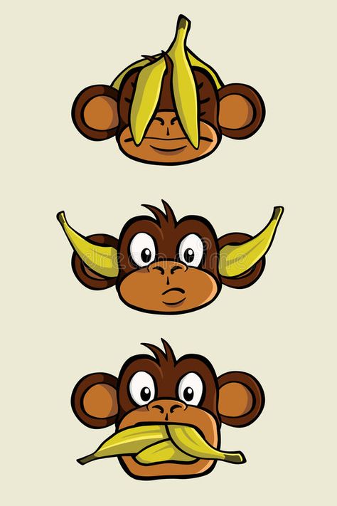 Ace Spade, Monkey Cartoon, Three Monkeys, Monkey Drawing, Evil Tattoo, Monkey Tattoos, Three Wise Monkeys, Cartoon Monkey, Wise Monkeys