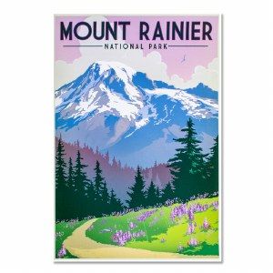 Mount Rainer National Park Poster Vintage Wood Wall Art, Washington Art, Bd Art, Travel Artwork, Mount Rainier National Park, Rainier National Park, Park Art, National Park Posters, Art Prints For Sale