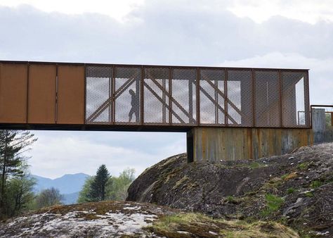 Arch Exterior, Frame Architecture, Post And Beam House, Bridge Structure, Project Architecture, Steel Bridge, Wooden Bridge, Scenic Photography, Pedestrian Bridge