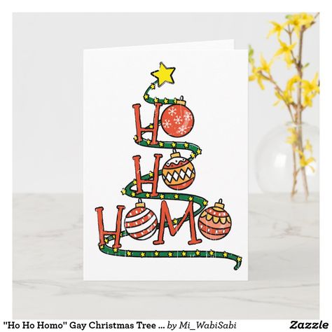 Gay Christmas Aesthetic, Gay Christmas Cards, Queer Vibes, Funny Xmas Cards, Gay Christmas, Christmas Puns, Gay Pride Gifts, Christmas Card Art, Funny Xmas