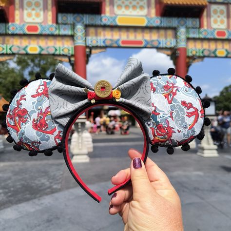 Mushu Handmade Mickey Ears. These cute Ears are selling for $25 plus shipping. Fast shipping in 1 to 3 days. Always adding new characters. Shop One Villian Boutique for Mickey Ears. https://onevillianboutique.etsy.com #mushu #mulan #disney #epcot #flowerandgardenfestival #dragon #magickingdom #disneyprincess #disneyside #disneyvacation #disneylove #disneyland #disneylandtokyo #waltdisneyworld #mickeymouse #mickeyears #etsyshop #etsyseller #disneylifestyle Disney Lifestyle, Mulan Disney, Disney Epcot, Senior Trip, Disney Side, Disney Ears, Mickey Ears, Disney Trip, Disney Love