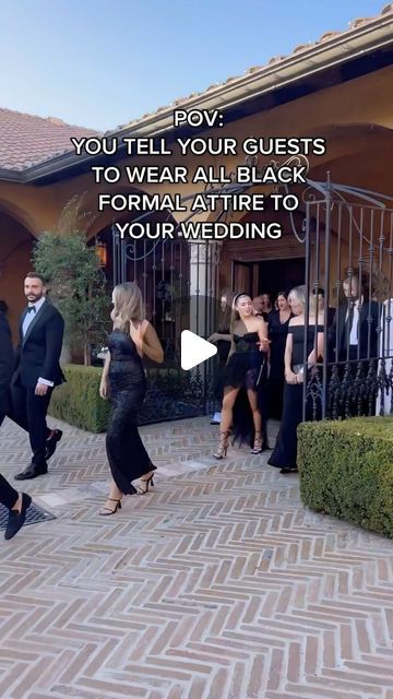 6.8M views · 536K likes | THE WEDDING BLISS on Instagram: "When you tell your guests all black formal attire for your wedding and they deliver✨  🎥: @ryenstone" Black Formal Attire, All Black Formal Attire, All Black Formal, All Black Wedding, Black Wedding Guest, Formal Wedding Guest Attire, Wedding Guest Attire, Renewal Wedding, Formal Wedding Guests