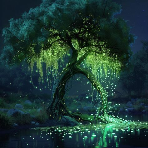 18 Bioluminescent Algae Mystical Tree Clipart, Watercolor Backgrounds, Forest Clipart, Forest Watercolor Clipart Card Making Digital Planner - Etsy UK Enchanted Forest Backdrop With Water, Glowing Forest Art, High Resolution Wallpaper Desktop, Bioluminescent Algae, Glowing Tree, Forest Clipart, Forest Watercolor, Watercolor Backgrounds, Mystical Places