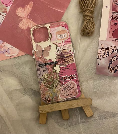 Mobile Cover Stickers Printable, Pink Diy Phone Case, Mobile Cover Stickers, Aesthetic Handmade Phone Case, Vintage Aesthetic Phone Case Diy, Aesthetic Vintage Phone Case, Phone Cover Ideas Aesthetic, Aesthetic Phone Case Diy, Pink Aesthetic Vintage