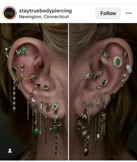 Ear Setup, Piercing Setup, Eat Piercing, Cool Piercing, Flint Lockwood, Pretty Plugs, Unique Ear Piercings, Mod Jewelry, Curated Ear