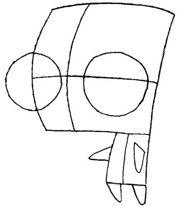 Step 4 Drawing Tutorial Gir from Invader Zim in Easy Steps - How to Draw Step by Step Drawing Tutorials How To Draw Gir Invader Zim, Tattoo Prints Free Printable, How To Draw Invader Zim, How To Draw Gir From Invader Zim, Gir From Invader Zim, How To Draw Steps, Invader Zim, Drawing For Beginners, Tattoo Art Drawings