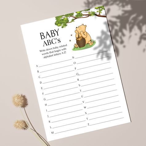 Excited to share the latest addition to my #etsy shop: Baby ABC Baby Abc Game, Abc Game, Winnie The Pooh Baby Shower, Abc Games, Classic Pooh, Pooh Baby, Honey Bear, Baby Shower Planning, Baby Shower Game