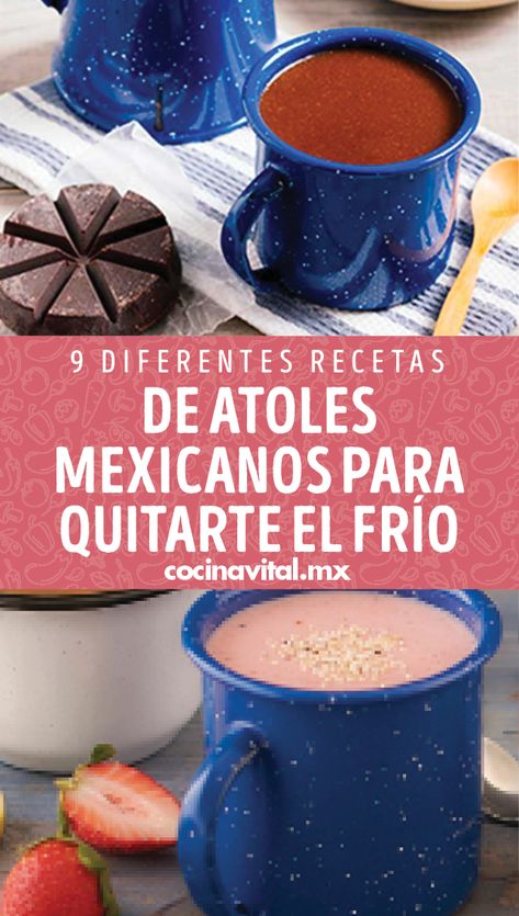 Para estos días fríos y lluviosos se antoja un delicioso atole y para tomar algo delicioso, aquí te damos fáciles y rápidas recetas de atoles mexicanos. Mexican Atole Recipe, Atole Recipe, Christmas Punch, Veg Recipes, Mexican Food Recipes, Baking, Drinks, Tableware