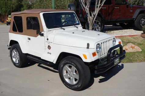 New Arrival! 2000 White Jeep Wrangler Sahara with Only 104k Miles, Automatic, Custom Leather w/Heated Driver Seat! Detail and Photos.... http://www.selectjeeps.com/inventory/view/7978630/2000-Jeep-Wrangler-2dr-Sahara-League-City-TX 2000 Jeep Wrangler Sahara, 1995 Jeep Wrangler, White Jeep Wrangler, 2000s Jeep Wrangler, 2 Door Jeep, Jeep Sahara, Two Door Jeep Wrangler, 2000 Jeep Wrangler, 2001 Jeep Wrangler