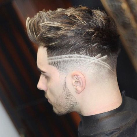 We're pretty obsessed with this fade and clipper work by the amazing @ryancullenhair over on Instagram #repost #capitalhair #barbering #barbershop Men Hair Color Highlights, Hair For Guys, Subtle Brown Highlights, Blonde Streak, Highlights On Dark Hair, Textured Bangs, Grey Highlights, Blonde Streaks, Beautiful Haircuts