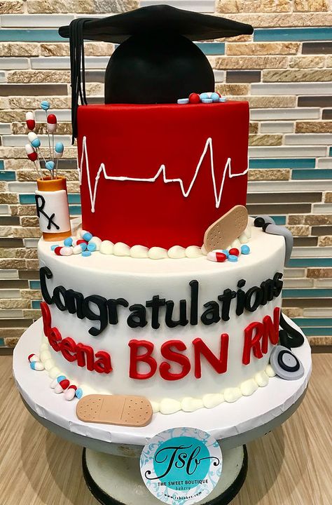 Graduation Cakes | The Sweet Boutique Bakery Nursing Graduation Cakes, Medical Party, Nurse Cake, Graduation Boards, Nursing School Graduation Party, Nursing Graduation Pictures, Nursing Cake, Nurse Party, Nursing School Motivation