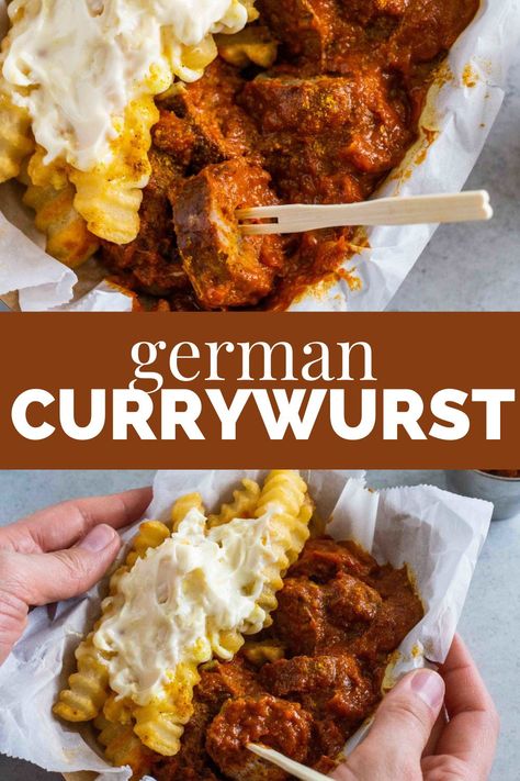 German Cuisine Recipes, Currywurst Recipe, Easy German Recipes, Traditional German Food, Bratwurst Recipes, German Food Authentic, Curry Ketchup, Germany Food, Austrian Recipes