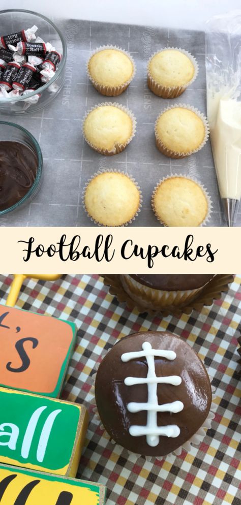 5 Dinners, Neighborhood Block Party, Football Cupcakes, Frosting Tips, Tootsie Roll, Dinners Recipes, Super Bowl Sunday, Cupcakes Recipe, Chocolate Cake Mixes