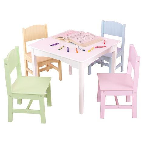 Toddler Tables, Pastel Chair, Gold Desk Chair, Kids Dining Table, Kids Table Chair Set, Wooden Dining Room Chairs, Kids Dining, Dining Room Table Chairs, Industrial Dining Chairs