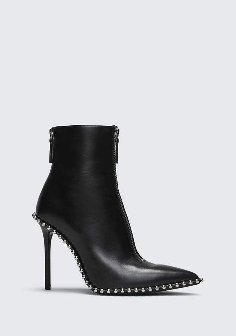 Alexander Wang ERI BOOT BOOTS Alexander Wang Boots, Alexander Wang Shoes, Shop Boots, Black Heel Boots, Black Heel, Metal Ball, Crazy Shoes, Ball Chain, Black Heels