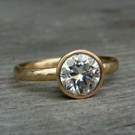 1.70Ct Forever Round Moissanite 14k Yellow Gold Finish Bezel Set Engagement Ring | eBay Bezel Set Diamond Ring, Bezel Set Engagement Ring, Gold Solitaire Engagement Ring, Bezel Engagement Ring, Yellow Gold Solitaire, Ring Settings, Traditional Diamond, Body Adornment, Diamond Alternatives