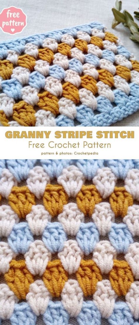 Stripe Pattern Crochet, Granny Stripe Pattern, Granny Shell Crochet Pattern, Crochet Granny Stripe Blanket Pattern, Free Granny Stitch Crochet Pattern, Granny Crochet Stitch, Granny Stripes Crochet Pattern, Granny Stripe Crochet Blanket, Granny Stripe Crochet Pattern Free