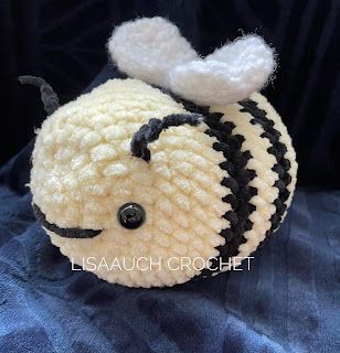 Crochet Bumble Bee Pattern, No Sew Crochet Patterns, Easy Simple Crochet, Crochet Bee Pattern, Crochet Bumble Bee, Leggy Frog, Bee Crochet Pattern, No Sew Crochet, Slip Stitch Crochet